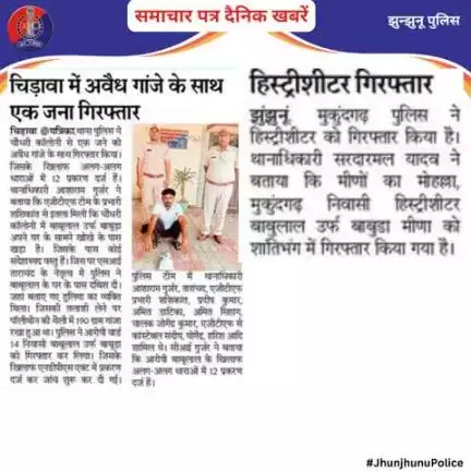 समाचार पत्र दैनिक खबरें #JhunjhunuPolice