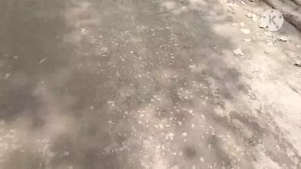 पथरगामा: पथरगामा रजौन हाट बजरंगबली मंदिर के पास पीसीसी सड़क की ढलाई के 15 दिनों में ही गिट्टी दिखने लगी