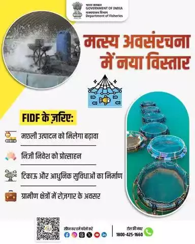 मत्स्य अवसंरचना में नया संकल्प, ग्रामीण भारत को नई ताकत।  FIDF के ज़रिए हो रहा है सतत विकास, निवेश का प्रोत्साहन और रोज़गार का सृजन।
#FIDF #FisheriesInfrastructure #BlueEconomy #RuralEmployment #ModernMatsya