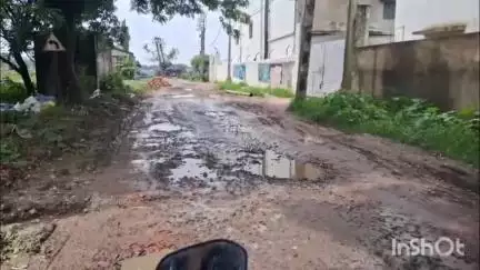 বারাসাত ১: মধ্যমগ্রাম থানার অন্তর্গত রোহন্ডা পঞ্চায়েত এলাকায় বেহাল রাস্তা , গাছ লাগিয়ে বিক্ষোভ এলাকাবাসীর #jansamasya