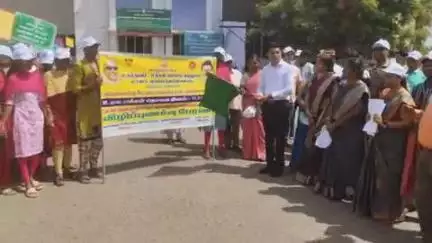 திருப்பூர் தெற்கு: உலக மக்கள் தொகை தினத்தை முன்னிட்டு திருப்பூர் கலெக்டர் அலுவலகத்தில் விழிப்புணர்வு  பேரணியை கலெக்டர் தொடங்கி வைத்தார்