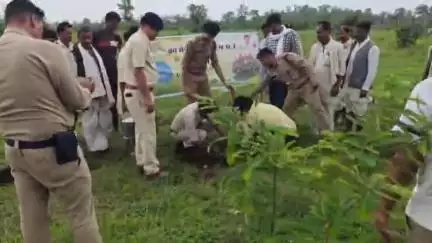 लटेरी: लटेरी के ग्राम चोपड़ा में 'मां के नाम पौधारोपण' कार्यक्रम में 300 पौधे लगाए गए