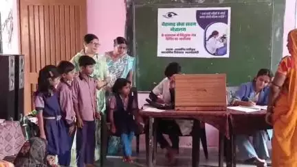 कालापीपल: भान्याखेड़ी के शासकीय एकीकृत माध्यमिक विद्यालय में नेत्र जांच शिविर का आयोजन