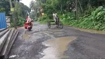 দেগঙ্গা: দেগঙ্গার কার্তিকপুর থানা মোড় থেকে তেলিয়াঘাট পর্যন্ত নয় কিলোমিটার বেহাল রাস্তা সংস্কারের দাবি গ্রামবাসীদের #jansamasya