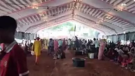 करेरा: दिनारा कस्बे के गिर्राज धरण मंदिर में भागवत कथा का भंडारे के साथ समापन, उमड़े भक्त