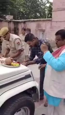 मारवाड़ जंक्शन: मारवाड़ जंक्शन सिटी थाना को राज्य सरकार से मिला नया वाहन, थाना अधिकारी ने की पूजा-अर्चना