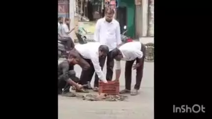 चंद्रपूर: शरद पवार गटाचे राष्ट्रवादी काँग्रेसचे अल्पसंख्यांक शहर जिल्हाध्यक्षांनी  तुकुम ताडोबा रोडवरील खड्डे बुजविले