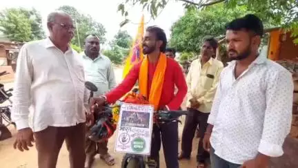 ಬಸವಕಲ್ಯಾಣ: ಮಹಿಳೆಯರ ಮೇಲಿನ ಅತ್ಯಾಚಾರ,ದೌರ್ಜನ್ಯ ಪ್ರಕರಣಗಳ ತಡೆಗೆ ಪ್ರಾರ್ಥಿಸಿ 51 ಶಕ್ತಿಪೀಠಗಳಿಗೆ ಸೈಕಲ್ ಮೇಲೆ ಯಾತ್ರೆ ಅರಂಭಿಸಿದ ಶರಣನಗರ ಗ್ರಾಮದ ಯುವಕ