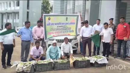 पाकुड़: उपायुक्त ने समाहरणालय परिसर से 250 किलो आम्रपाली आम से लदे वाहन को हरी झंडी दिखाकर सऊदी अरब के लिए रवाना किया