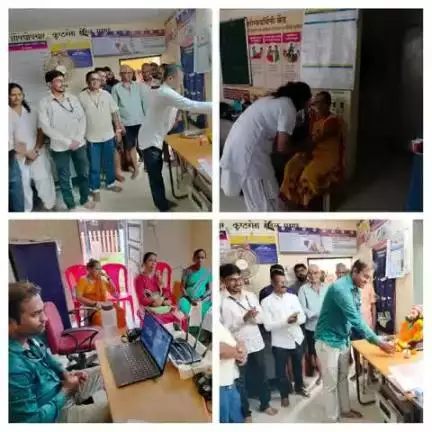 राष्ट्रीय क्षयरोग दूरीकरण कार्यक्रमांतर्गत प्रा.आ.केंद्र चौके अंतर्गत आरोग्य उपकेंद्र देवबाग येथे एक्स-रे व CY --TB तपासणी शिबीर