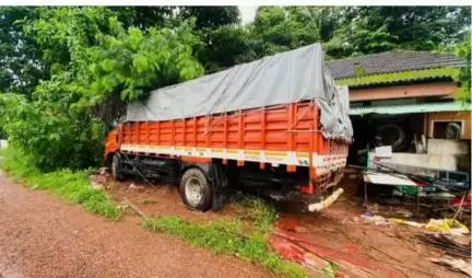 കണ്ണൂർ: കെ.എസ്.ടി.പി റോഡ് അടുത്തിലയിൽ ചരക്കുലോറി നിയന്ത്രണം വിട്ട് വൈദ്യുതി തൂണും വീട്ടുമതിലും തകർത്തു