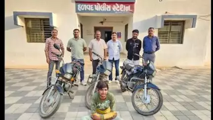 હળવદ: હળવદ પોલીસ ટીમ દ્વારા ત્રણ ચોરાઉ બાઇક સાથે રીઢા ગુનેગારને ઝડપી લેવાયો