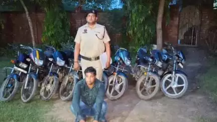 नूह: तावडू सीआईए पुलिस ने बाइक चोर गिरोह का पर्दाफाश किया, 8 चोरी की बाइक बरामद, एक आरोपी गिरफ्तार