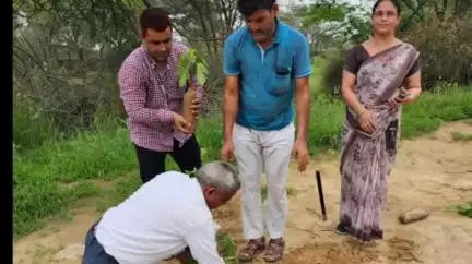 भादरा: भादरा में जिला स्थापना दिवस के अवसर पर किया गया पौधारोपण