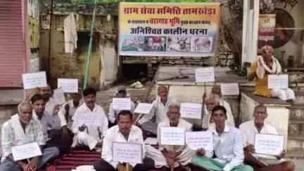 अन्ता: ग्राम विकास सेवा समिति तामखेड़ा का अंता तहसील कार्यालय में छठे दिन भी आंदोलन जारी रहा