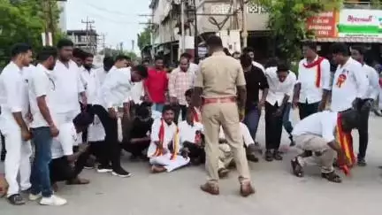 காஞ்சிபுரம்: சாத்தான்குட்டை தெரு அருகே தமிழக வெற்றி கழக நிர்வாகிகள் கைது
