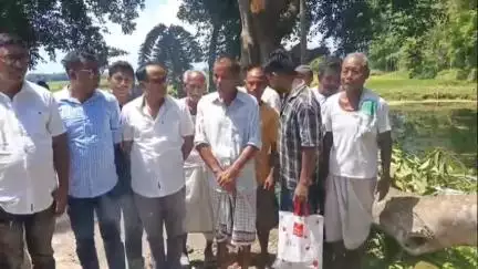 ওদালগুৰি: নিজডলাত শ্ৰীশ্ৰী জগন্নাথ মন্দিৰৰ মণিকূট নিৰ্মাণৰ আধাৰশিলা স্থাপন কৰে বিটিআৰৰ ইএম দিগন্ত বৰুৱাই