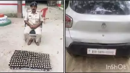 घैलाढ़: घैलाढ थाना पुलिस ने चित्ती गांव से एक कार से 190 कोरेक्स की बोतलें ज़ब्त कीं, कारोबारी फरार