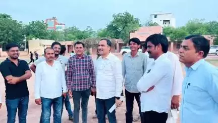 नागौर: नागौर के पशु प्रदर्शनी स्थल पर आक्रोश रैली की तैयारी का जायजा लिया पूर्व विधायक नारायण बेनीवाल ने
