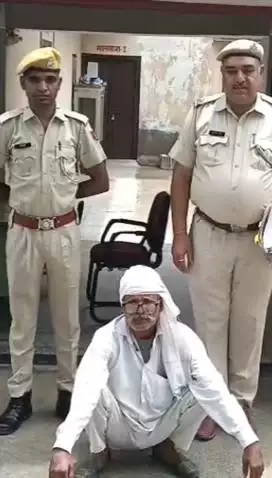 बानसूर: हरसोरा थाना पुलिस की टीम ने कार्रवाई करते हुए 5 माह से वांछित अपराधी कैलाशचंद को गिरफ्तार किया