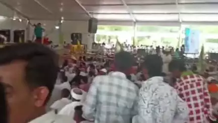 नागौर: नागौर के पशु प्रदर्शनी स्थल पर आयोजित हो रही जन आक्रोश रैली, रैली में भारी संख्या में पहुंचे लोग