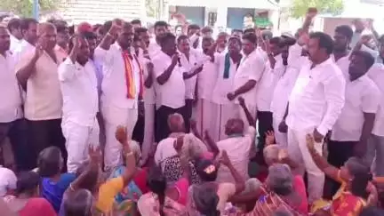 ஸ்ரீபெரும்புதூர்: ஏகனாபுரம் கிராமத்தில் பரந்துர் விமான நிலைய திட்டத்திற்கு எதிர்ப்பு தெரிவித்து ஆர்ப்பாட்டம்