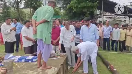आदित्यपुर गम्हरिया: प्रवीण सेवा संस्थान आदित्यपुर में दुर्गा पूजा पंडाल का भूमिपूजन, 70 फीट ऊंचे पंडाल में दिखेगी राजस्थानी संस्कृति