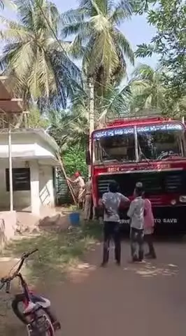 కొప్పిగుంట లో అగ్నిప్రమాదం కొబ్బరి చెట్టు అంటుకుని మంటలు వ్యాపించడంతో అదుపు చేసిన ఫైర్ సిబ్బంది