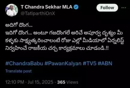 యర్రగొండపాలెం: ట్విట్టర్ వేదికగా కూటమి ప్రభుత్వం పై పలు విమర్శలు చేసిన ఎర్రగొండపాలెం ఎమ్మెల్యే చంద్రశేఖర్