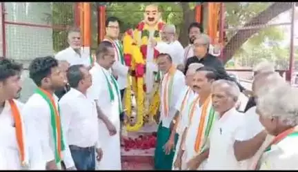 பெரம்பலூர்: பெருந்தலைவர் காமராஜரின் 123 வது பிறந்தநாள் விழா,பெரம்பலூரில் சிலைக்கு மாலை அணிவித்து மரியாதை