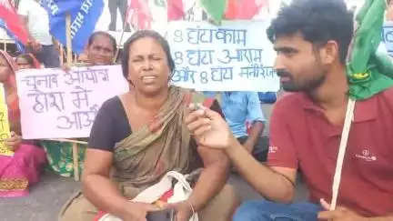 महागठबंधन के चक्का जाम में एक सवाल के जवाब में ग्रामीण महिला मांडवी देवी ने क्या कुछ कहा देखिए वीडियो में