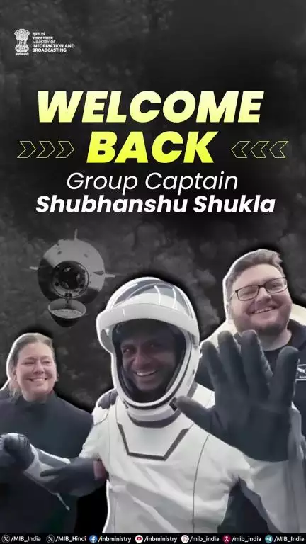 Group Captain Shubhanshu Shukla successfully returns to Earth after his historic mission