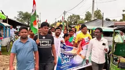 তপন: ২১শে জুলাই ধর্মতলার শহিদ দিবসের কর্মসূচিকে সফল করতে দাঁড়ালহাটে তৃণমূলের মিছিল ও পথসভা