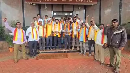 ಬೆಳಗಾವಿ: ಮಹದಾಯಿ ಯೋಜನೆ ಕಾಮಗಾರಿ ಆರಂಭಕ್ಕೆ ನಗರದಲ್ಲಿ ಕರವೇ ಶಿವರಾಮೇಗೌಡ ಬಣದ ಕಾರ್ಯಕರ್ತರು ಪ್ರತಿಭಟನೆ