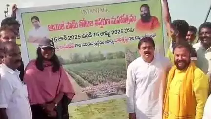 కొత్తగూడెంలో మెగా ఆయిల్ పామ్ ప్లానిటేషన్, పాల్గొన్న మంత్రి నాదెండ్ల మనోహర్, కలెక్టర్ వెట్రిసెల్వి, ఎమ్మెల్యే చింతమనేని