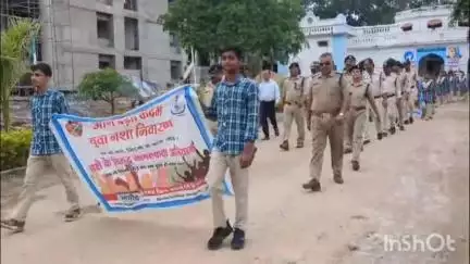 नागौद: नशा मुक्ति अभियान के समर्थन में नागौद गर में निकली जागरूकता रैली