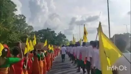 ধেমাজি: নিখিল বড়ো ছাত্ৰ সন্থাৰ উদ্যোগত ধেমাজি চিমেন চাপৰিত বিশাল পদযাত্ৰা