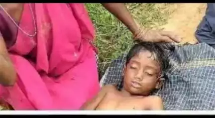 హుకుంపేట:మండలంలోని  గడ్డిమర్రిలో విషాదం - చెరువులో దిగిన ఇద్దరు చిన్నారులు మృతి