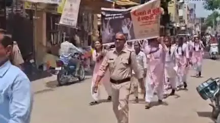 खातेगांव: खातेगांव कस्बे में नशा मुक्ति अभियान को लेकर छात्र-छात्राओं ने निकाली रैली