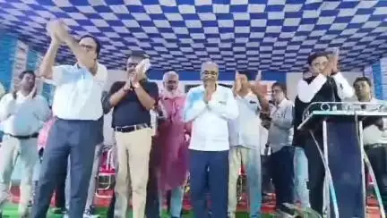 লালগোলা: 21 জুলাইকে সামনে রেখে লালগোলা লাইব্রেরি ময়দানে আয়োজিত তৃণমূলের বিশাল জনসমাবেশ