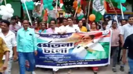 সিউড়ি ১: অবিনাশপুর অঞ্চলে তৃণমূলের পক্ষ থেকে  একুশে জুলাই এর কর্মসূচিকে সামনে রেখে বিশাল মিছিলের আয়োজন
