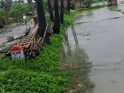 शेरघाटी . महुआवाॅ गांव  मे बारिश के कारण खेत डुबा हुआ है....@#