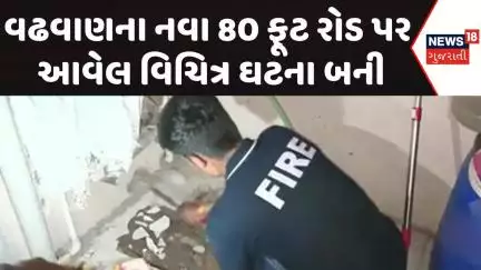 Wadhwan strange phenomenon | વઢવાણના નવા ૮૦ ફૂટ રોડ પર વિચિત્ર ઘટના બની | News18 Gujarati