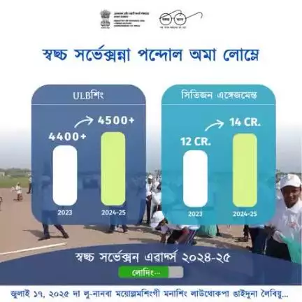 স্বছ্চ ভারত মিসন্না সর্কুলর ওইবা শেন্মিৎলোন অমগী মঙলান মাঙদা লেপ্তনা পুখৎপগা লোয়ননা, স্বছ্চ সর্ভেক্সন ২০২৪-২৫ না রিদ্যুস, রিয়ুজ, রিসাইকল হায়রিবা থীমশিং অসিদা মীৎয়েঙ থম্লি।

জুলাই ১৭ তা, রিসাইকল তৌবদা মাঙজিল থারিবা অ