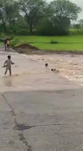 रोरा नदी उफान पर, बाइक सवार ने पार करते हुए बाइक सहित बहा, सोशल मीडिया में हुआ वायरल,