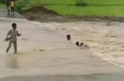 डिंडौरी: बहेरा गांव के पास रोरा नदी पार करते समय मोटरसाइकिल चालक पानी में बहा, वीडियो वायरल