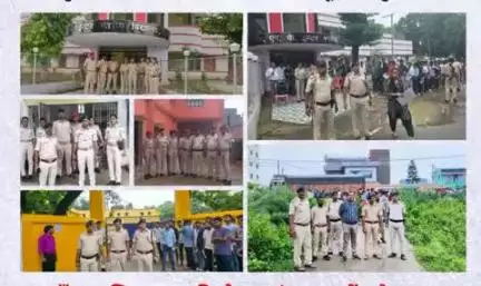 आज दिनांक-16.7.25 को सिपाही भर्ती लिखित परीक्षा को शांतिपूर्ण संपन्न कराने हेतु सभी परीक्षा केंद्रो पर मौजूद बाँका पुलिस