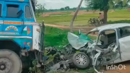 नानपारा: अल्लापुरवा के पास पेट्रोलियम ट्रक और कार की टक्कर में चार घायल ग्रामीणों ने बचाया