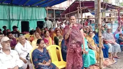 जयनगर: एक दिवसीय धरने में महिलाओं ने भी बड़ी संख्या में लिया हिस्सा