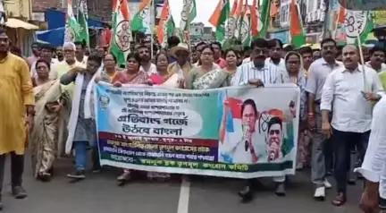 তমলুক: বাংলার প্রতি BJP শাসিত রাজ্যে ষড়যন্ত্রের অভিযোগ তুলে রাধামনিতে প্রতিবাদ মিছিল করলো তৃণমূল কংগ্রেস,উপস্থিত জেলা সভাপতি